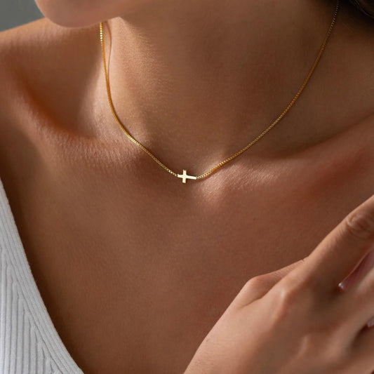 Side Cross Necklace